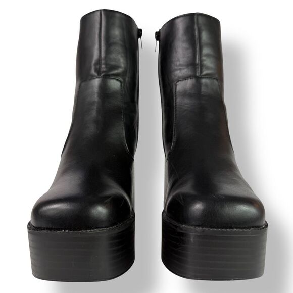 Madden Girl Grace Y2K-Inspired Black Chunky Platform Ankle Boots Women’s 9 M - Picture 8 of 12